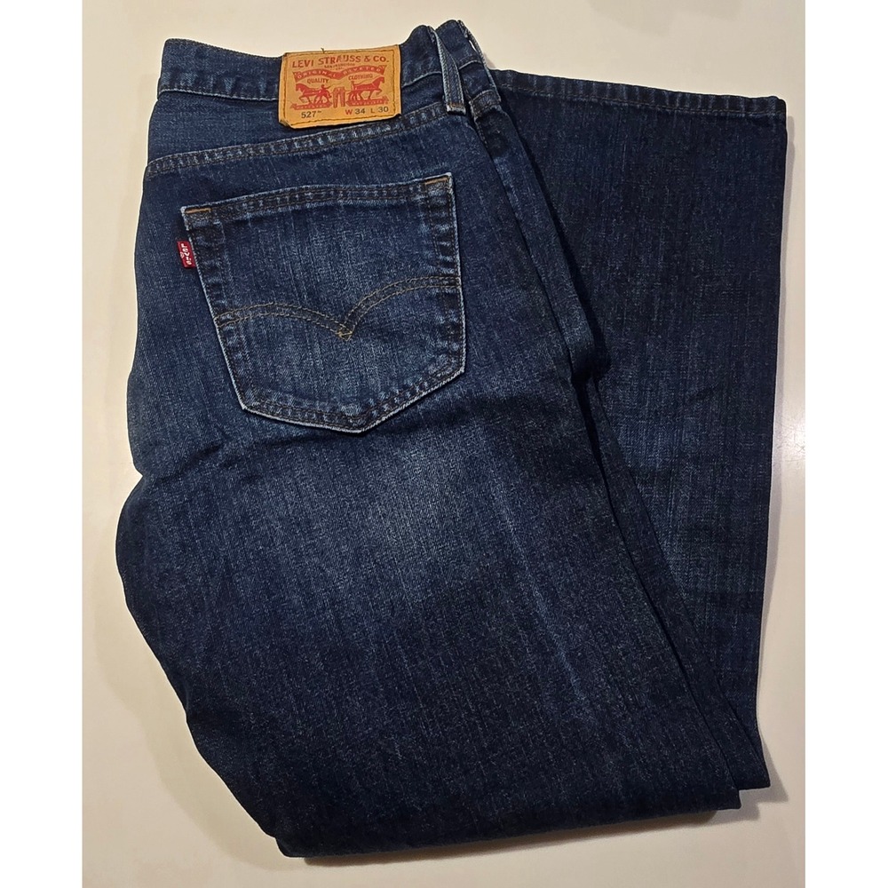 Levi Strauss Co 527 Mens Jeans Dark Wash Bootcut W34 L30 - Picture 3 of 4